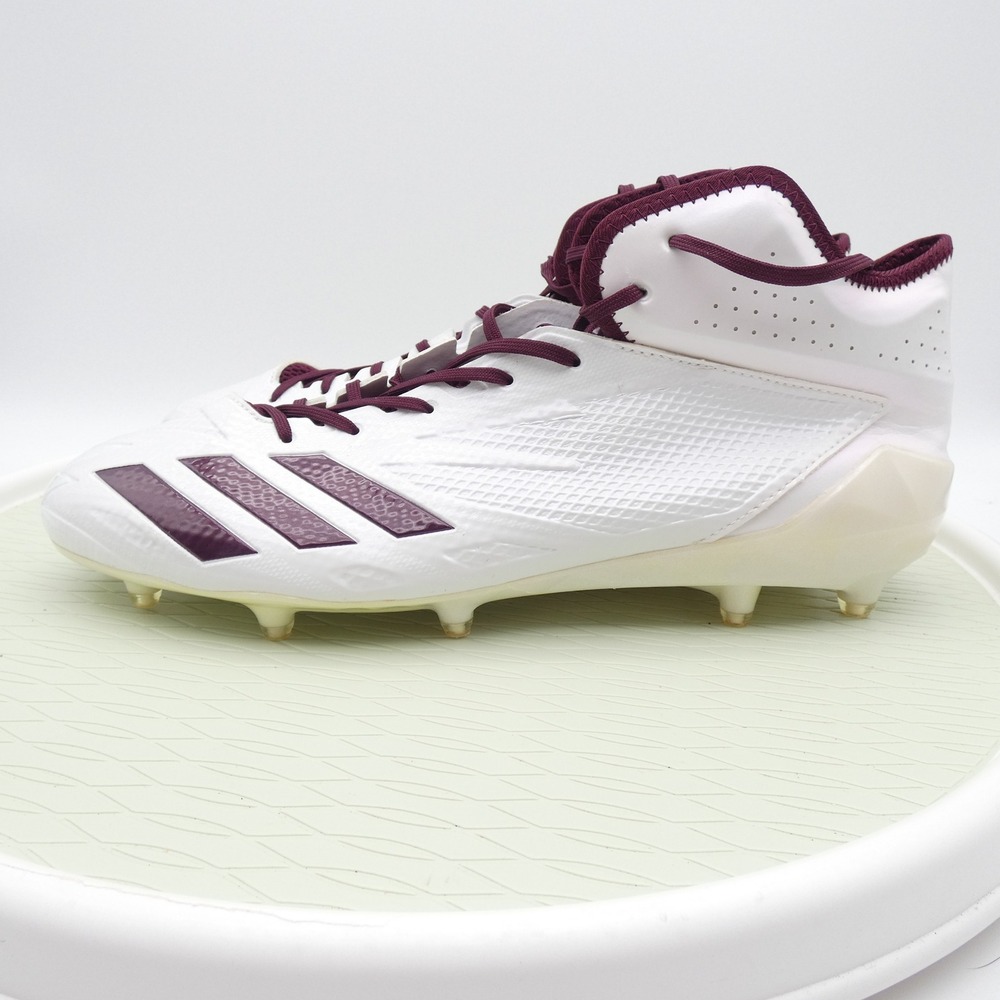 Adidas Adizero 5-Star 6.0 Football Cleats White Maroon BW1088 Mens 14 - Picture 1 of 9